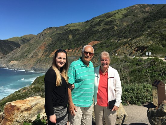 Amber, Brian & Maureen on the California Coastal Highway 2016