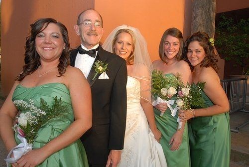 wedding bridesmaids and dad