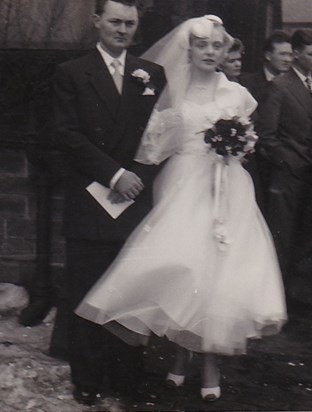Wedding day in Halifax 5th March 1955, she was 22 and Derek 24