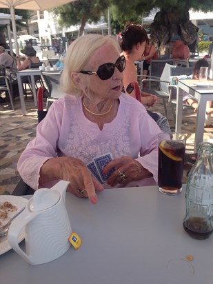 2s and 8s in Majorca, she could hold her own at the card table