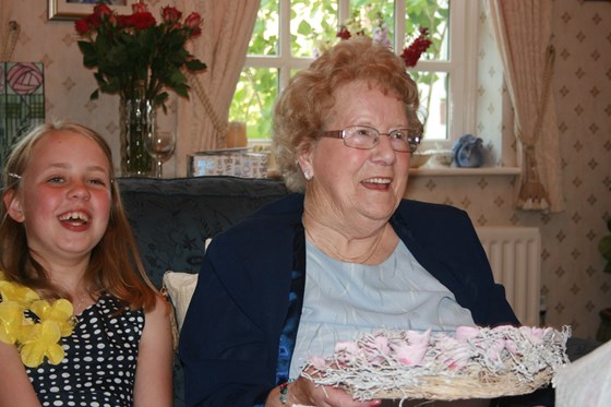 90th Birthday - 4 June 2011 - laughing with Mary