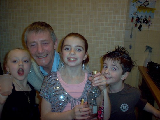 New Year 2006, Morgan, Demmi and Jamie with their grandad