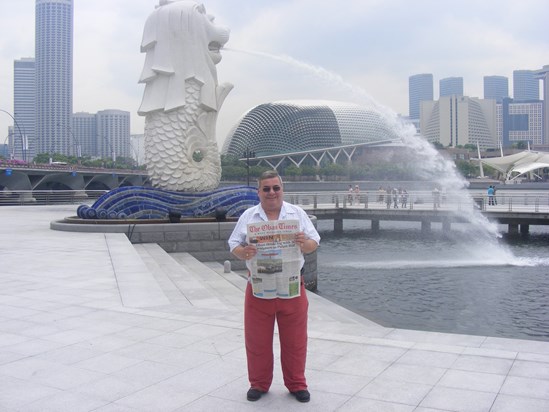 Reading the Oban Times in Singapore!!