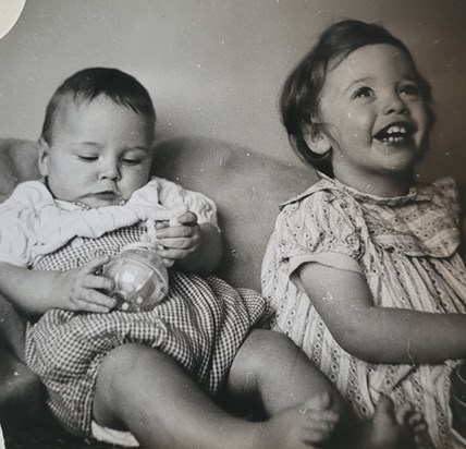 Baby Nigel with his sister Michele 💕