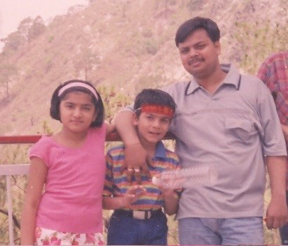 Amit with younger brother and sister
