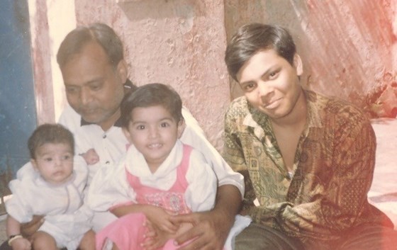Amit with papa ,Akku and rishu