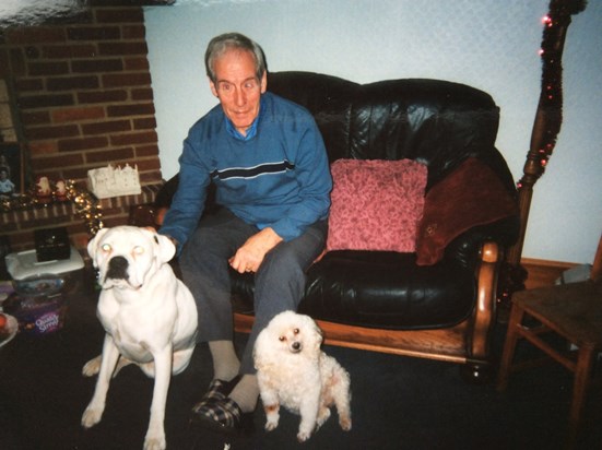 Dad with his beloved Tess and our lovely Jim xxxx