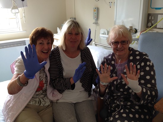 posted for Liz van der Vord - visiting Angie in hospital - lets have a show of hands
