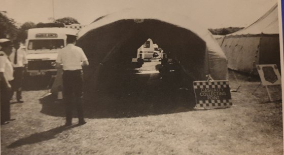 Gordon inspecting the display at a Suffolk Show 1987