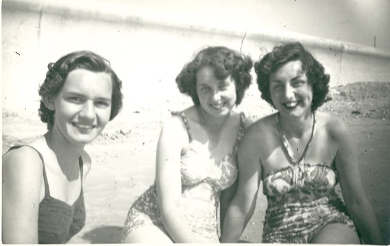 Pat, Val and Audrey on the beach
