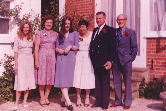 Ann Bishop's Wedding Day with Pat and John Barnard