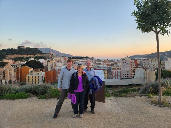 Ron with Julian and Lesley on a trip into Cartagena