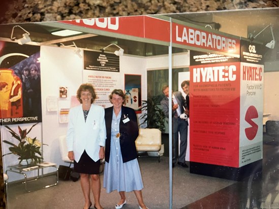 Mary & Pat (me) working for Speywood Labs at a conference in Barcelona? 1988