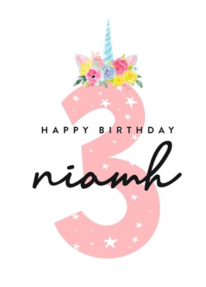 2022 05 02 Niamh's 3rd Birthday Card