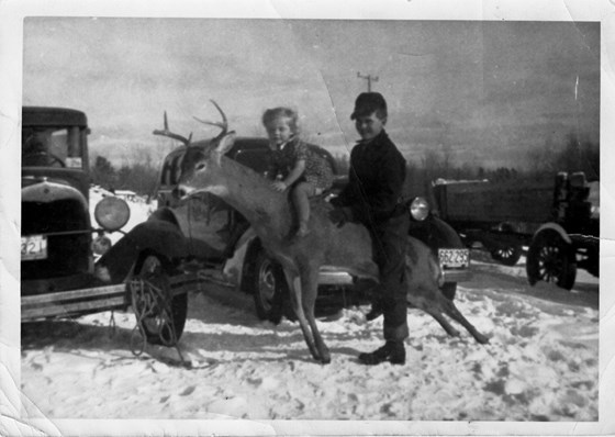 ~1942.Little Beth Edict rides a frozen Buck