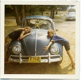 Jane & Julie giving the "Volksy" a bug hug