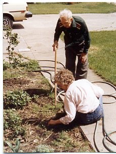 Jo & Uncle Carl gardening