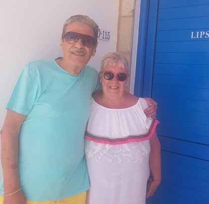 Tracy & Natalie Surprised Dad on his last holiday to Pefkos Rhodes. His Happy Place