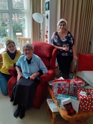 Mum with carer, Valeria, and Jade from Bluebird Care