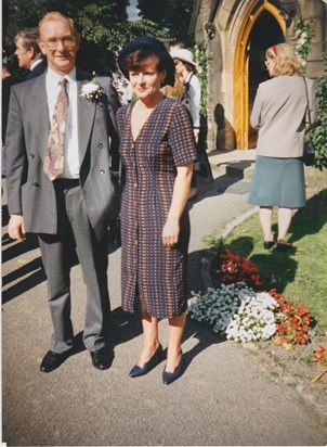David and Christine at a Wedding