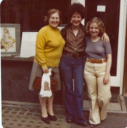Maria with childhood friend Georgette and Georgette's mother Mrs Linda, London 1976