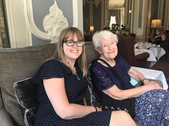 Rita with her grandaughter Sarah on her 90th birthday