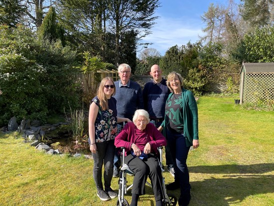 Rita with the Brenkleys. Son Ian & his wife Linda and her Grandchildren Michael and Sarah