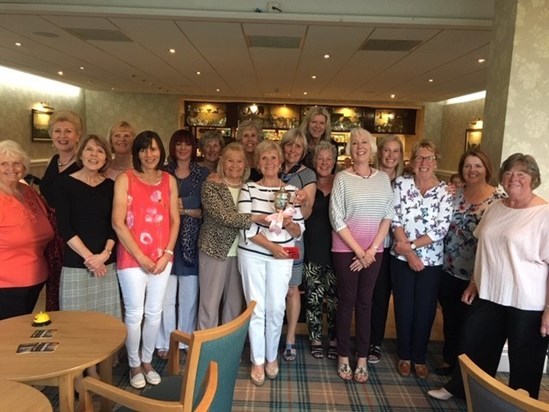 Jayne with the golf club ladies team who won the Gents v Ladies competition in 2019