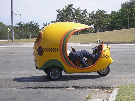 a "coco taxi" in Havana