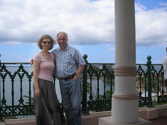 on the balcony of the Palacio de Valle, Cienfuegos, Cuba