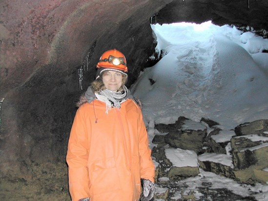 Thelma happily descended into a lava tube cave