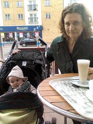 Thelma with little Caitlin at Costa Coffee in Dartford ...