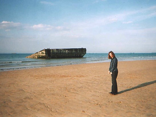Thelma on "Omaha Beach", Normandy, near Bayeux