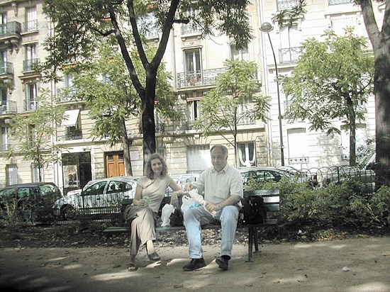 in a little park in Paris for our snack (2003)