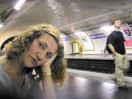 slightly tired in the Paris Metro