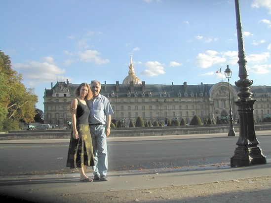 us outside Les Invalides, Paris