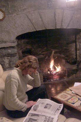 cozy inside our cottage ("Sunset Cottage", Fenore, County Clare, 2006)
