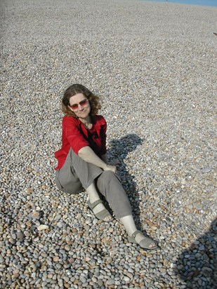 single on the shingle? ... wasn't single by then ... (Chesil beach)