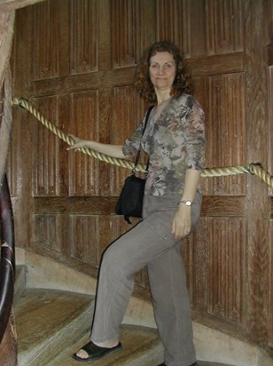 in a staircase of Leeds Castle, Kent, 2005