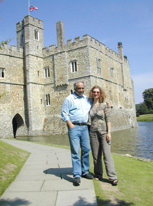 us by the moat of Leeds Castle, 2005