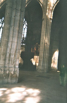 inside St Ouen's Abbey, Rouen (in the shadow)