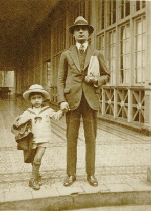 Edwin Fernando with Manuel Fernando, rail station Lima Peru