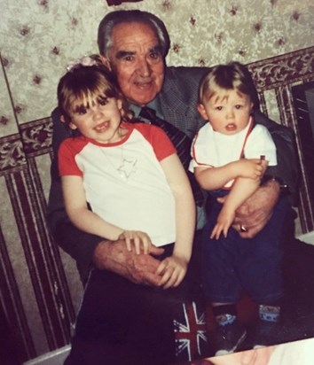 A much loved Grampy with Kaleigh & Callum