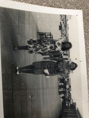 Aunty Marylou & Aunty Joan - on Holiday. Date unknown 