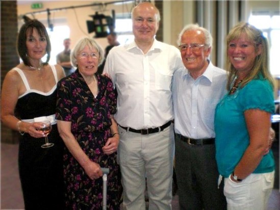 Dennis with Christine, Maureen, Mark and Carolyn at Christine's 50th