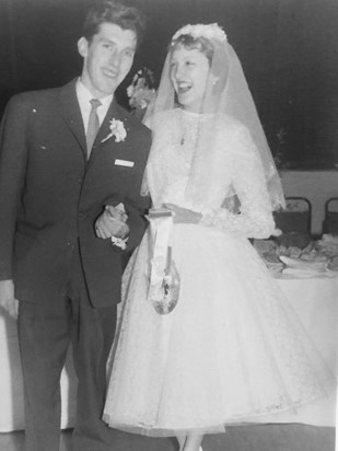 Albie and his wife of 60 years, Rosemary - taken on their wedding day 