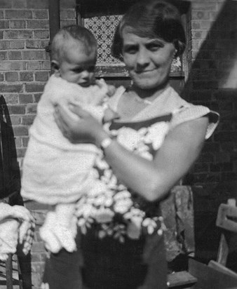 Baby Moira with her mum