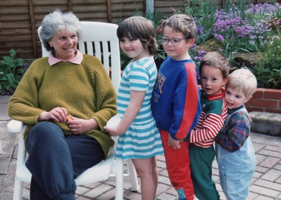 1992 Moira with grandkids