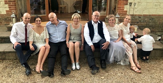 With the UK family at Lucy and Paul’s Wedding 14th July 2018