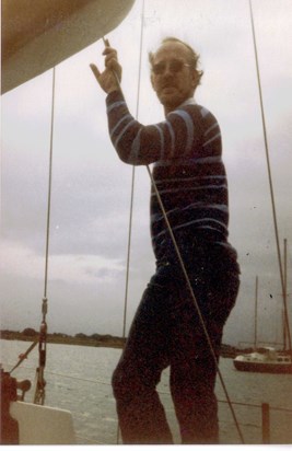 Brownsea Sept Yachting 083 - Roger in the rigging